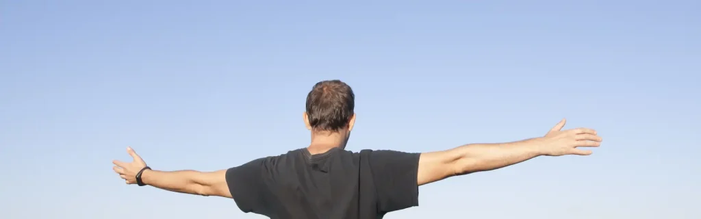 Man with open arms