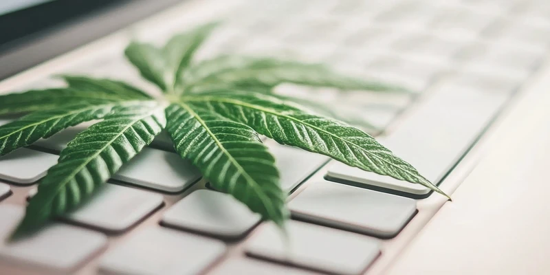 kembali marijuana leaf computer keyboard